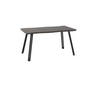 Seconique Dining Table Quebec Wave Edge Black Wood Grain/Black Table Only