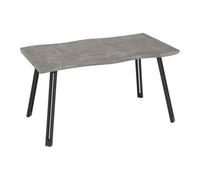 Quebec Wave Edge Concrete Effect/Black Dining Table Only