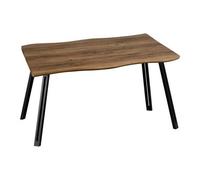 Seconique Quebec Wave Edge Dining Table - L80 X W140 X H76 Cm - Medium Oak Effect/black