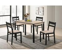 Seconique Radley 1 Plus 4 Dining Set in Black/Oak, none