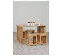 Seconique Richmond Foldaway Dining Set With 4 Stools - Oak Varnish
