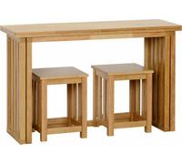 Seconique Richmond Oak Varnish Foldaway Dining Set With 2 Stools