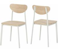 Seconique Riley Chair White And Light Oak Effect Veneers Chair X2 Priced Per Pair