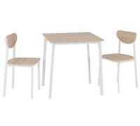 Seconique Riley 2 Seater Large Dining Set Light Oak Veneer and White - Wilko