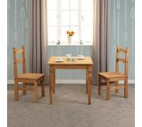 Seconique Rio Compact Dining Set With 2 Chairs In Distressed Waxed Pine