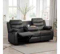 Seconique Roma 3 Seater Recliner Sofa - Grey Pu