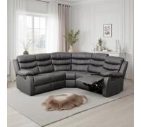 Seconique Roma Corner Recliner Sofa Grey Faux Leather