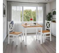 Salvador 1+2 Tile Top Dining Set Seconique White One Size
