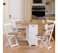 Seconique Santos Butterfly Dining Set White Distressed Waxed Pine