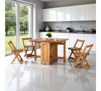 Seconique Santos Butterfly Dining Set (X4 Chairs) Natural Wax