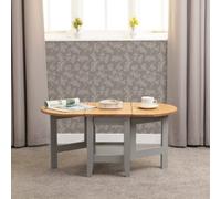 Seconique Santos Drop Leaf Coffee Table Grey Slate With Distressed Waxed Pine Top