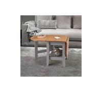 Santos Drop Leaf Coffee Table Grey Slate with Distressed Waxed Pine Top