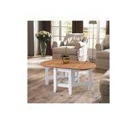 Seconique Santos Single Shelf Drop Leaf White Distressed Waxed Pine Coffee Table - Wilko
