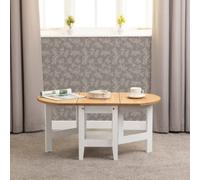 Seconique Santos Drop Leaf Coffee Table White With Distressed Waxed Pine Top