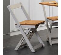 Seconique Santos Folding Chair (Box Of 2) Grey Slate/distressed Waxed Pine