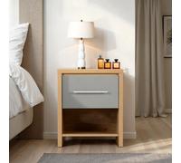 Seconique Seville 1 Drawer Bedside Cabinet Oak With Grey Effect