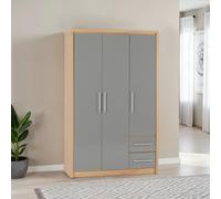 Seconique Seville 3 Door 2 Drawer Wardrobe in Grey Seconique Grey