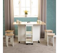 Seconique Seymore Stowaway Dining Set in Oak Effect/White, none