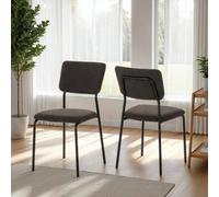 Seconique Sheldon Set of 4 Grey Boucle Fabric Dining Chair - Wilko