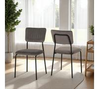 Seconique Sheldon Chairs Set Of 4 In Grey Velvet Fabric