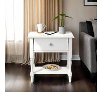 Seconique Stratford 1 Drawer Side End Table White Shabby Chic