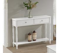 Seconique Stratford 2 Drawer Console Table White Shabby Chic
