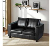 Seconique Tempo Two Seater Sofa - Black Faux Leather
