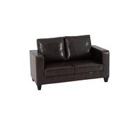 Seconique Tempo Two Seater Sofa In Brown Faux Leather Contemporary And Minimalist
