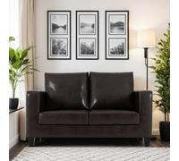 Tempo Two Seater Sofa-in-a-Box Brown Faux Leather