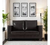 Seconique Tempo Two Seater Sofa, Trendy & Stylish -Brown Faux Leather