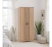 Seconique Tessa 2 Door Wardrobe-Natural Oak Effect in Light Oak Seconique Light Oak