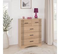 Seconique Tessa 3+2 Drawer Chest - Natural Oak Effect
