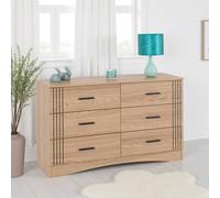 Seconique Tessa 6 Drawer Chest-Natural Oak Effect in Light Oak Seconique Light Oak