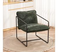 Seconique Tivoli Occasional Chair Black Metal Frame With Green Fabric
