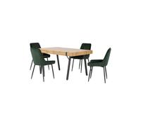 Seconique Treviso Dining Set with Avery Chairs in Green Seconique Green