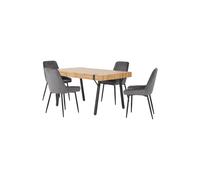 Seconique Treviso Dining Set with Avery Chairs in Grey Seconique Grey