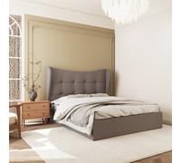 Seconique Verona Ottoman 4'6" Bed - Brown Fabric