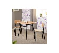 Seconique Warren 1+2 Dining Set - Russet Oak Effect/Black