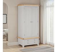 Seconique Windsor 2 Door 1 Drawer Wardrobe Pebble Grey With Oak Trim Part Assembled