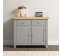 Seconique Windsor 2 Door 2 Drawer Sideboard Grey Oak With Dovetail Joints Fully Assembled