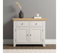 Seconique Windsor 2 Door 2 Drawer Ivory and Oak Sideboard - Size: 81.5 x 97 x 40cm - Ivory/Oak - Wilko