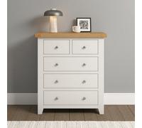 Seconique Windsor 3+2 Drawer Chest Ivory With Solid Oak Top Fully Assembled