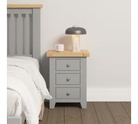 Seconique Windsor 3 Drawer Bedside (Fully Assembled) in Light Grey Seconique Light Grey