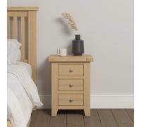 Seconique Windsor 3 Drawer Bedside (Fully Assembled) in Light Oak Seconique Light Oak