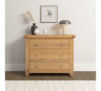 Seconique Windsor 3 Drawer Chest (Fully Assembled) in Light Oak Seconique Light Oak