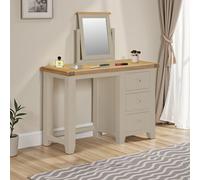 Seconique Windsor 3 Drawer Dressing Table And Mirror - Putty/oak