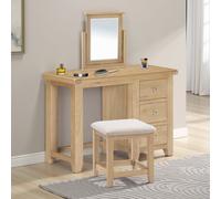 Seconique Windsor 3 Drawer Dressing Table Set Natural Oak ( Fully Assembled )