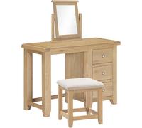 Seconique Windsor 3 Drawer Dressing Table Set - Natural Oak in Light Oak Seconique Light Oak