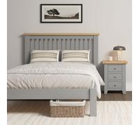 Seconique Windsor 4'6" (Double) Bed Low Foot End (Part Assembled) in Light Grey | Size: Double Seconique Light Grey Double