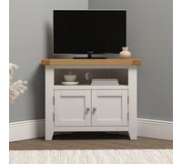 Seconique Windsor Corner Tv Unit Ivory With Oak Top Fully Assembled
